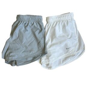 Nike Dri-Fit Lined Shorts Athletic Wear Casual Grey White Sz Mediums